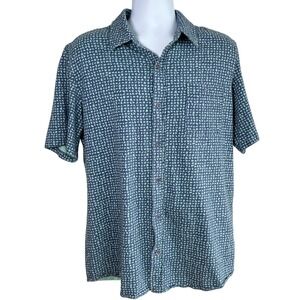 LL Bean Mens Organic Cotton Slightly Fitted Camp Shirt Size L Outdoors Comfort